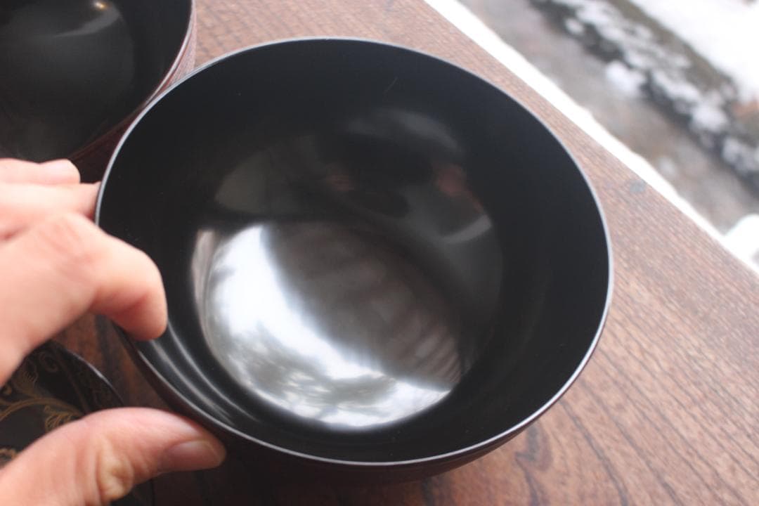 時代逸品！極上千筋糸目に優美な見返し唐草蒔絵の映えるお椀2点（検輪島塗雑煮