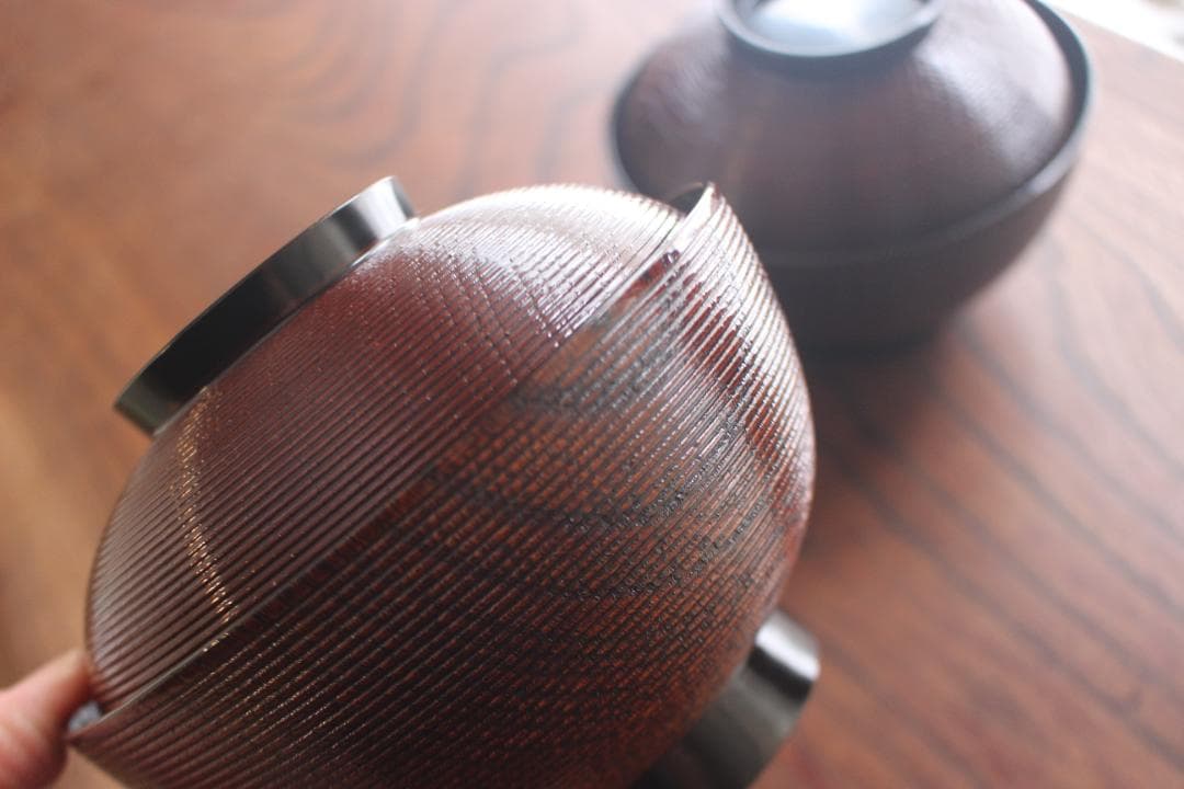 時代逸品！極上千筋糸目に優美な見返し唐草蒔絵の映えるお椀2点（検輪島塗雑煮