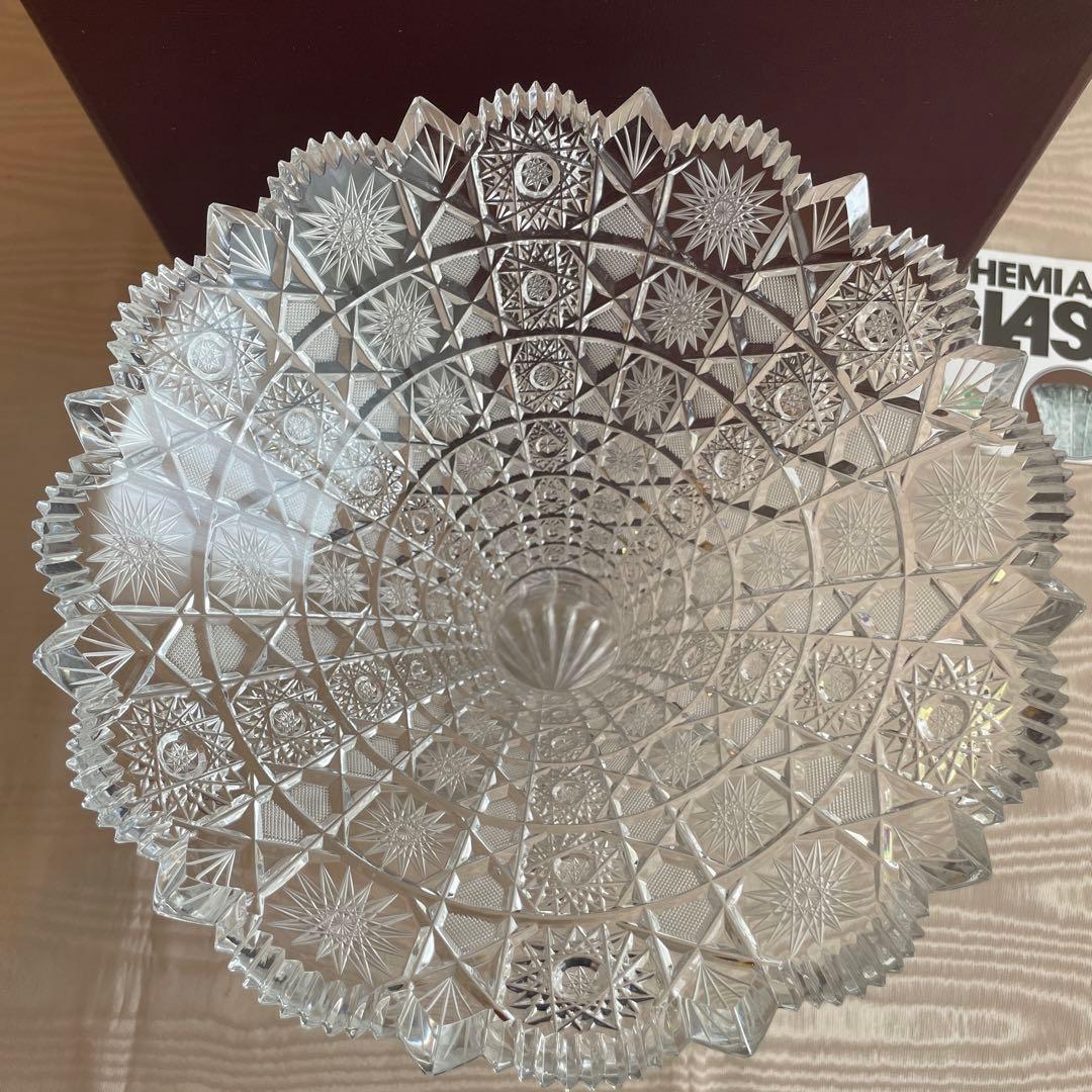 【美品】ボヘミアクリスタル　花瓶　チェコスロバキア