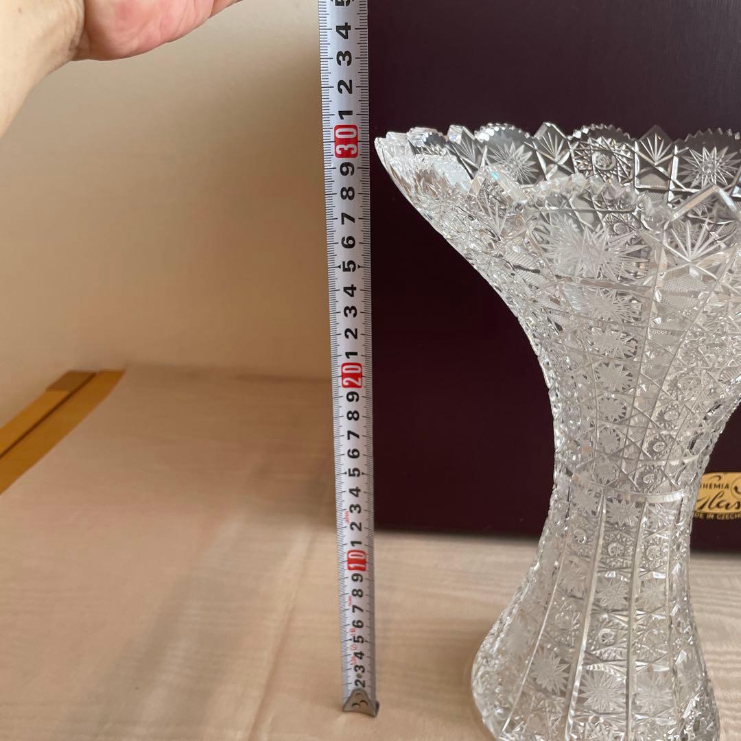 【美品】ボヘミアクリスタル　花瓶　チェコスロバキア