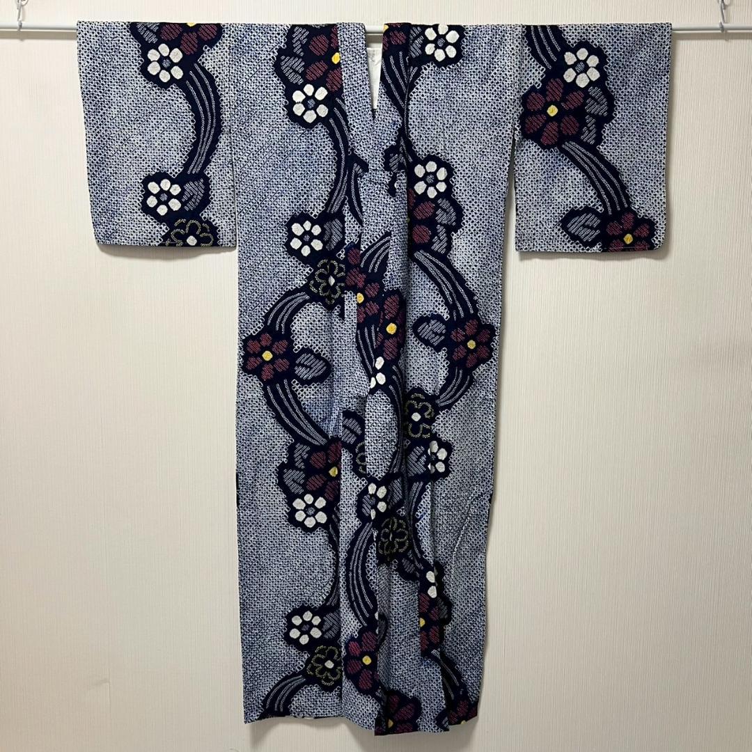 専用 KL3197 有松鳴海絞り 浴衣 身丈156.5cm 夏着物 木綿