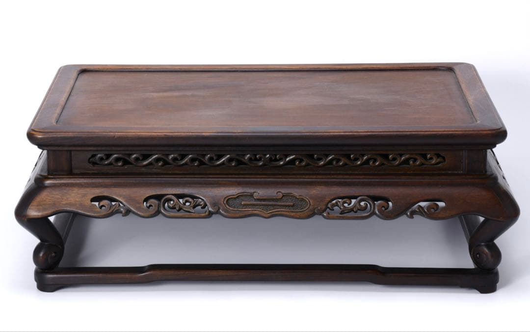 時代物 唐木製 飾台 長方卓 高さ19cm 香炉台 花台 盆栽台 アンティーク