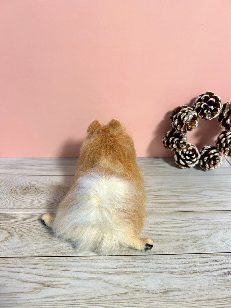 羊毛フェルト　にこにこポメラニアン　オレンジ　11