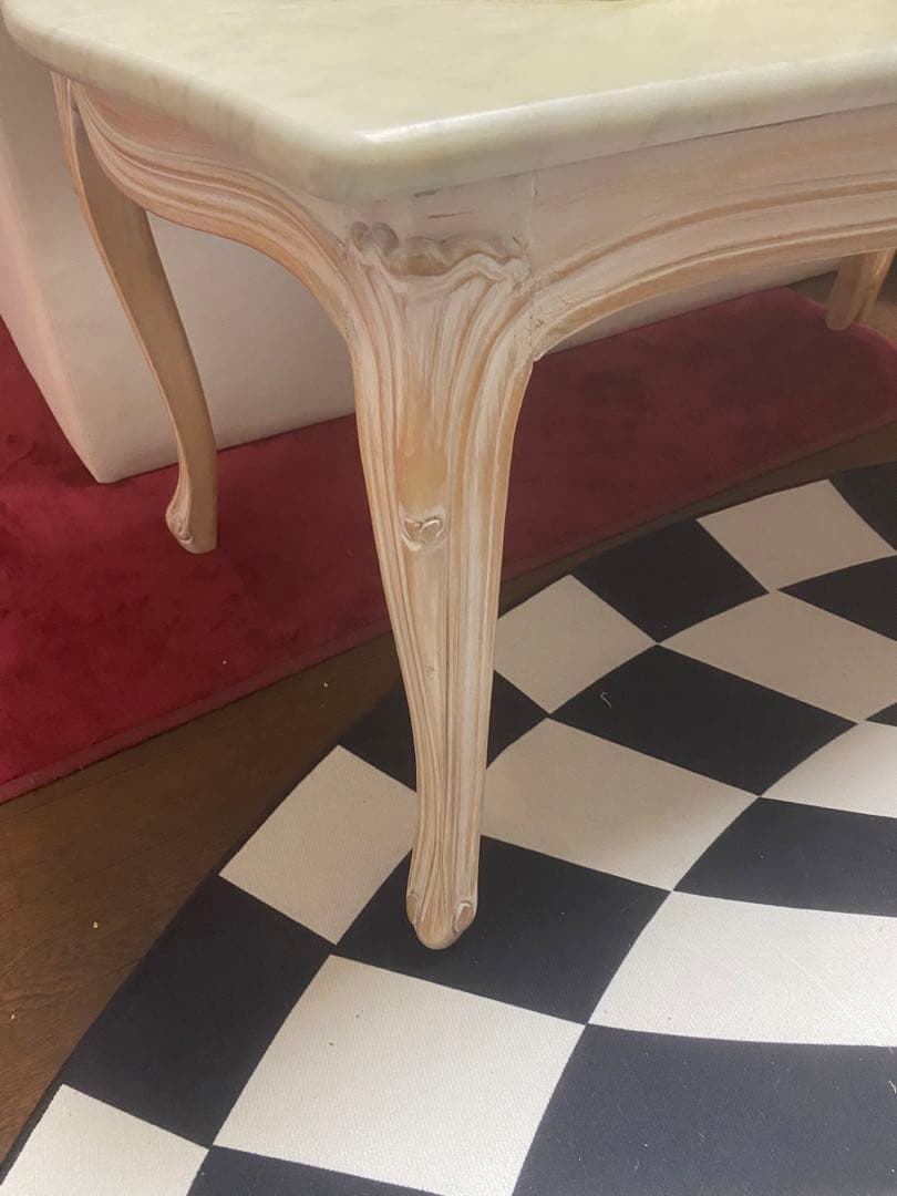 希少 ロココ♡ヴィンテージ♦️猫脚 彫刻 大理石天板 テーブル♦️フレンチ♦️引き取り