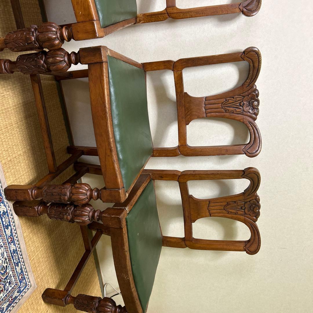 英国アンティーク椅子 バルボス脚 オーク材 ジャンク品