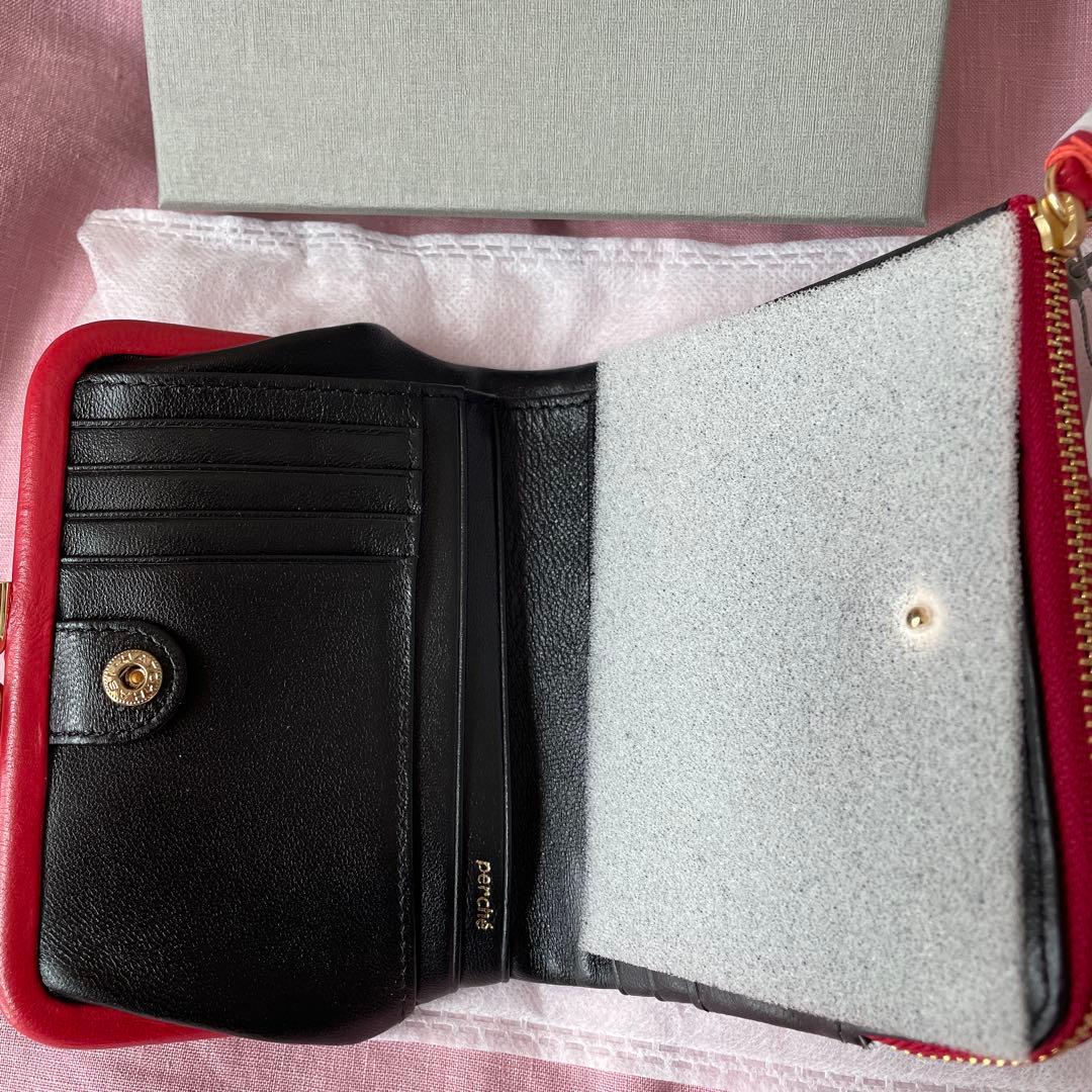 新品　percheペルケ 本田あつみさん　可愛すぎるがま口羊革財布
