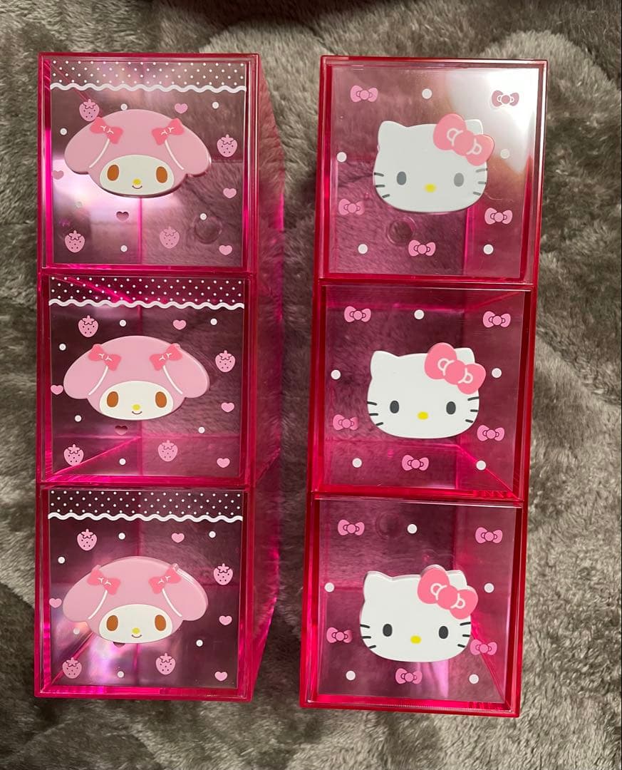 サンリオ　ハローキティ　マイメロディ　3段ケース　収納ボックス　入れ物　引き出し