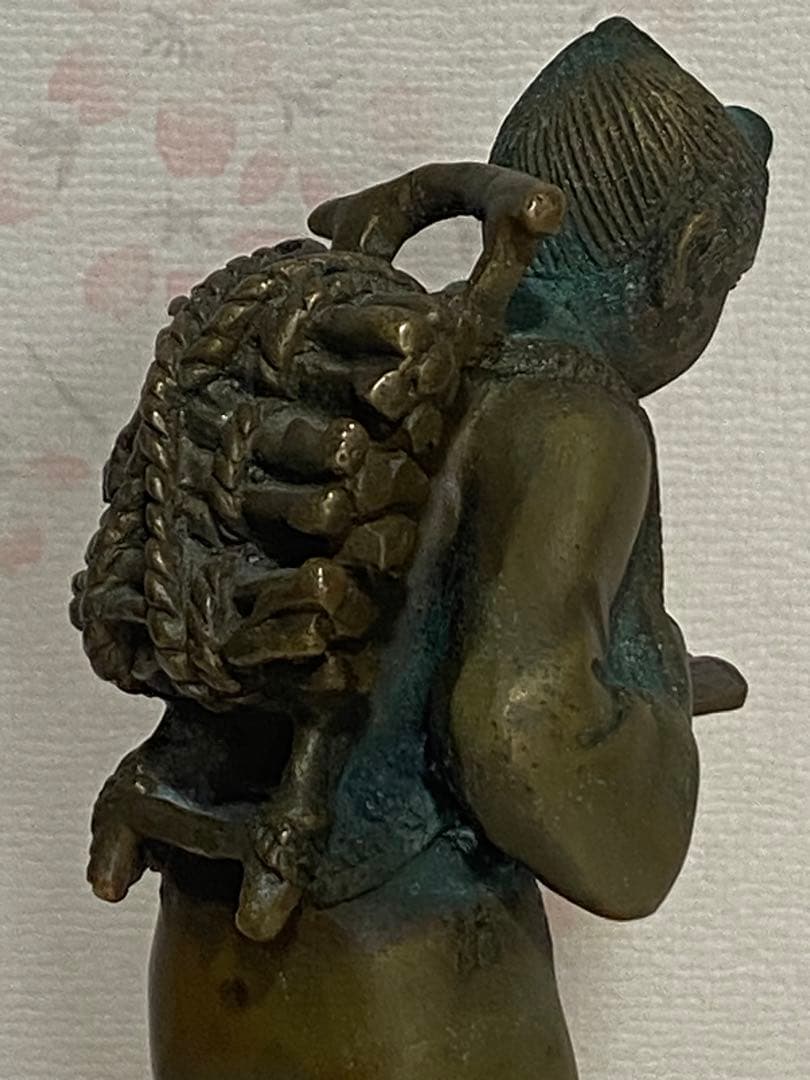 ⭐️二宮金次郎（尊徳）像 銅器 高岡銅器 置物 飾り大正時代 レア物 骨董品