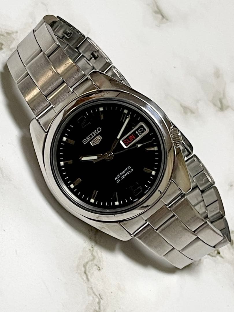 2015年10月製 セイコー5 オートマチック デイデイト　裏スケ　7S26