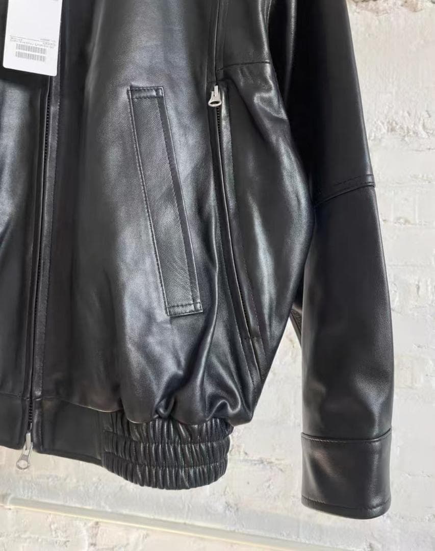 BEAMS レザーブルゾンジャケット ブラック Mサイズ