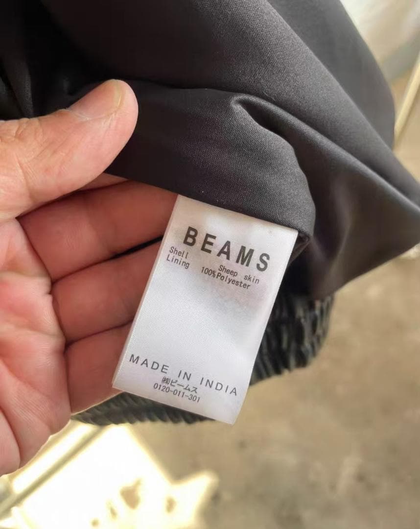 BEAMS レザーブルゾンジャケット ブラック Mサイズ