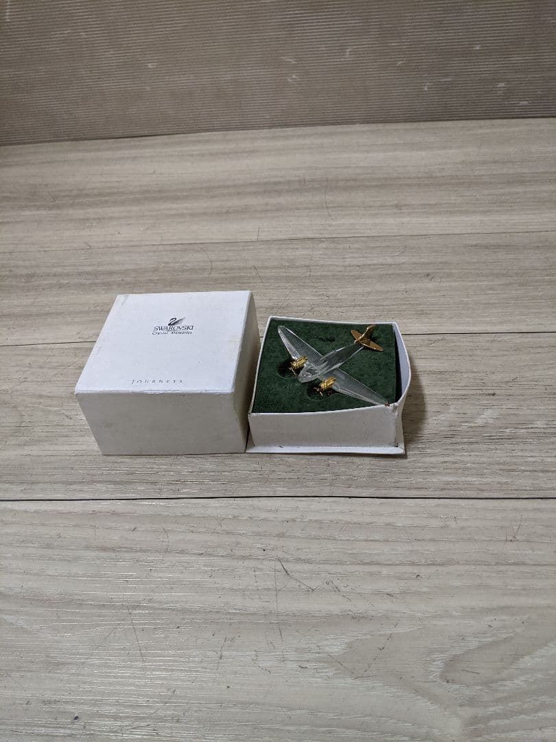 スワロフスキー『飛行機/ゴールド』箱付き SWAROVSKI