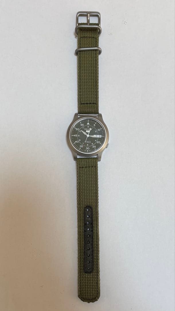 【美品】SEIKO 5 自動巻き時計 グリーン ダイヤル