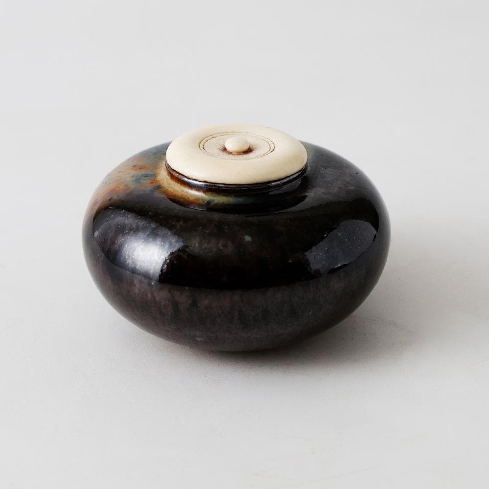 平安春峰造 高取茶入 仕覆 茶道具 げ蓋 濃茶入れ