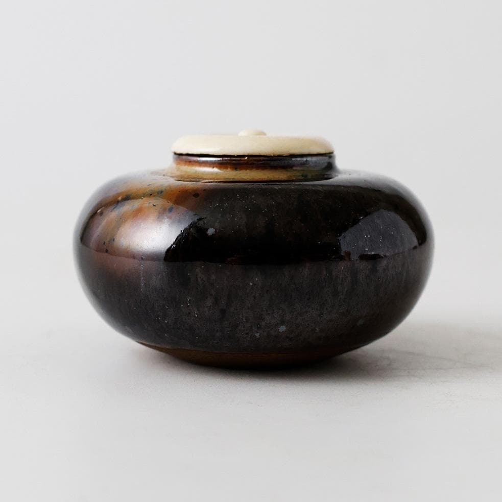 平安春峰造 高取茶入 仕覆 茶道具 げ蓋 濃茶入れ