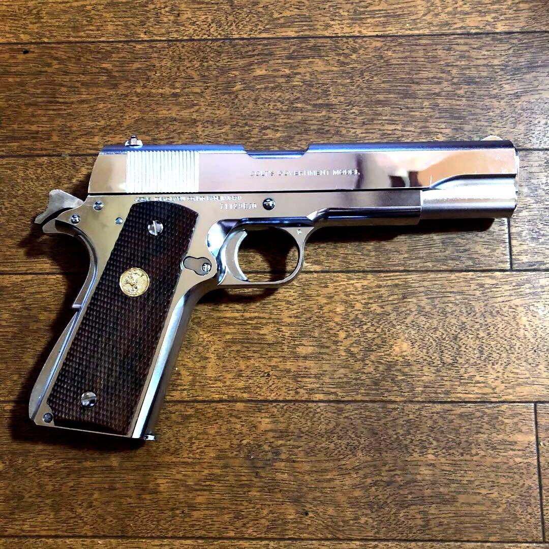 日曜特価❗️マルイ　コルトガバメント　シニッケルフィニッシュ　ブローバックガスガン