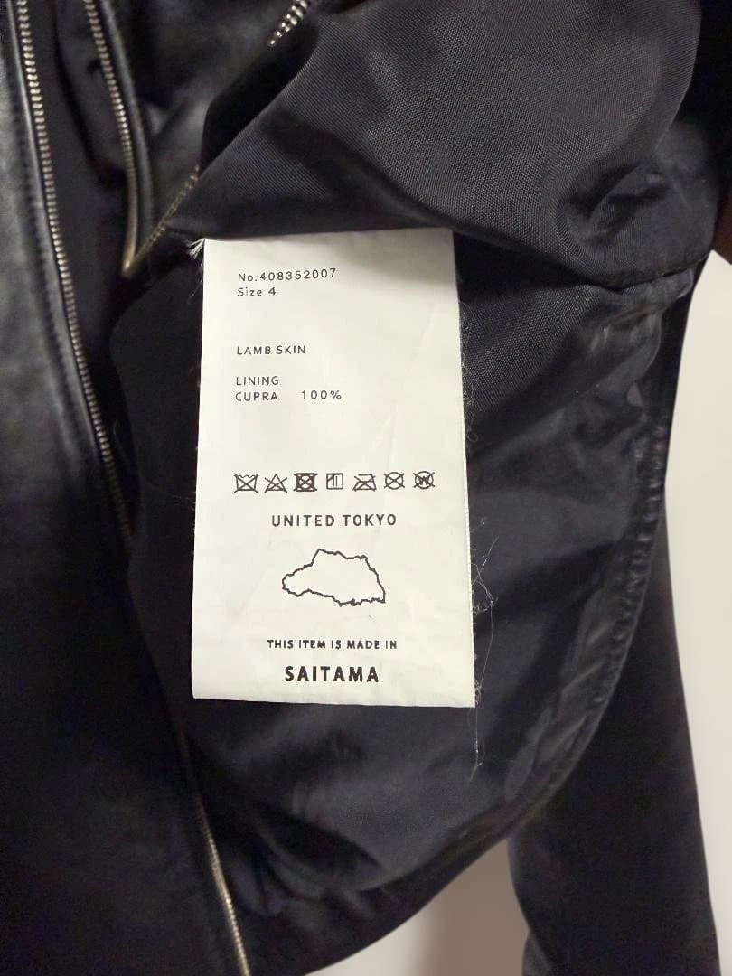 サイズ4　UNITED TOKYO レザーシングルライダース