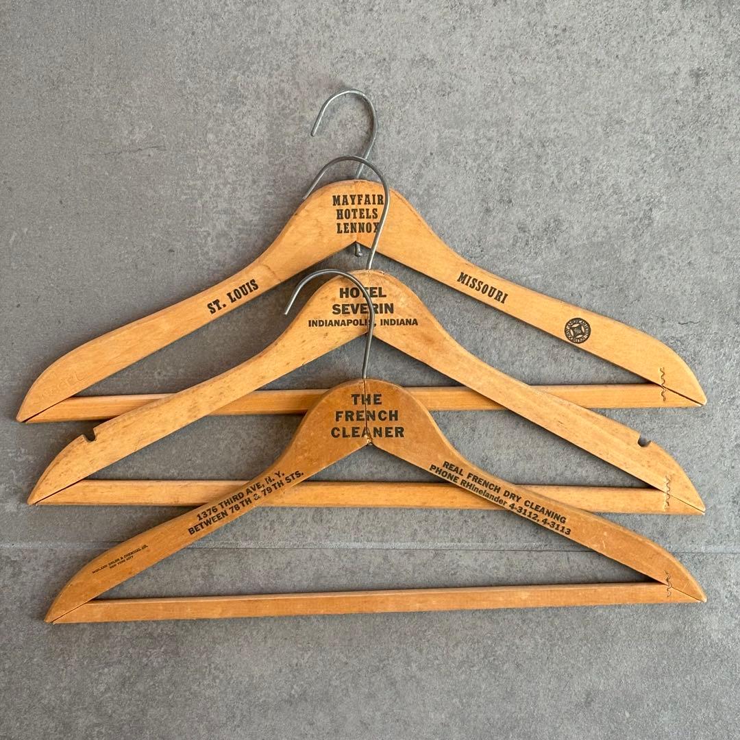 ビンテージ ウッド ハンガー 木製 アメリカ アンティーク