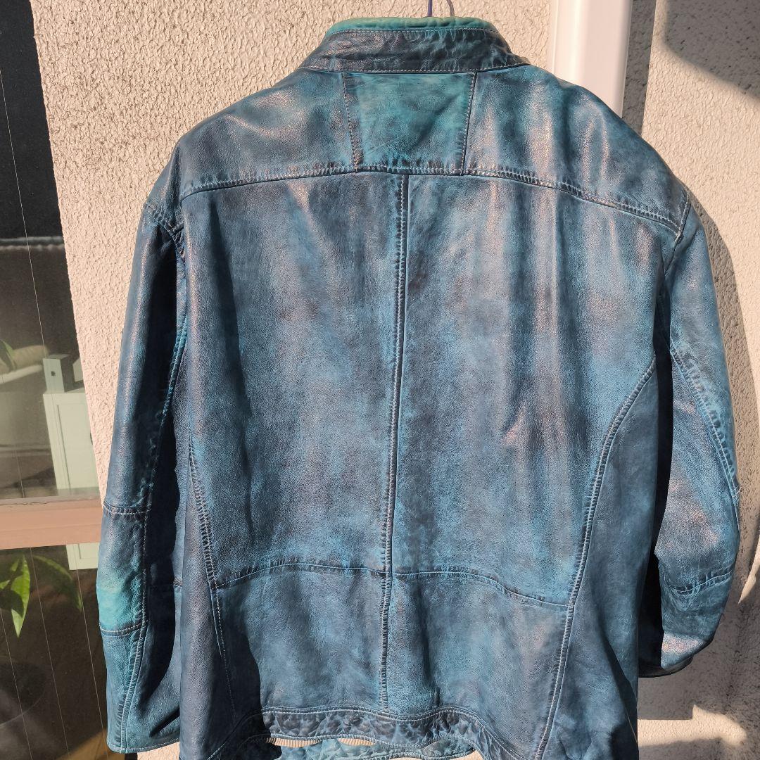 LLOYD ダークブルー シングルライダースジャケット