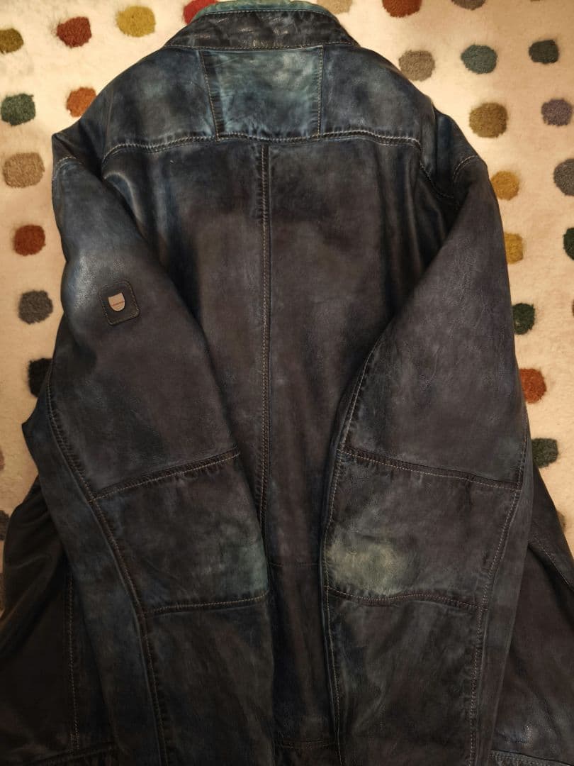 LLOYD ダークブルー シングルライダースジャケット