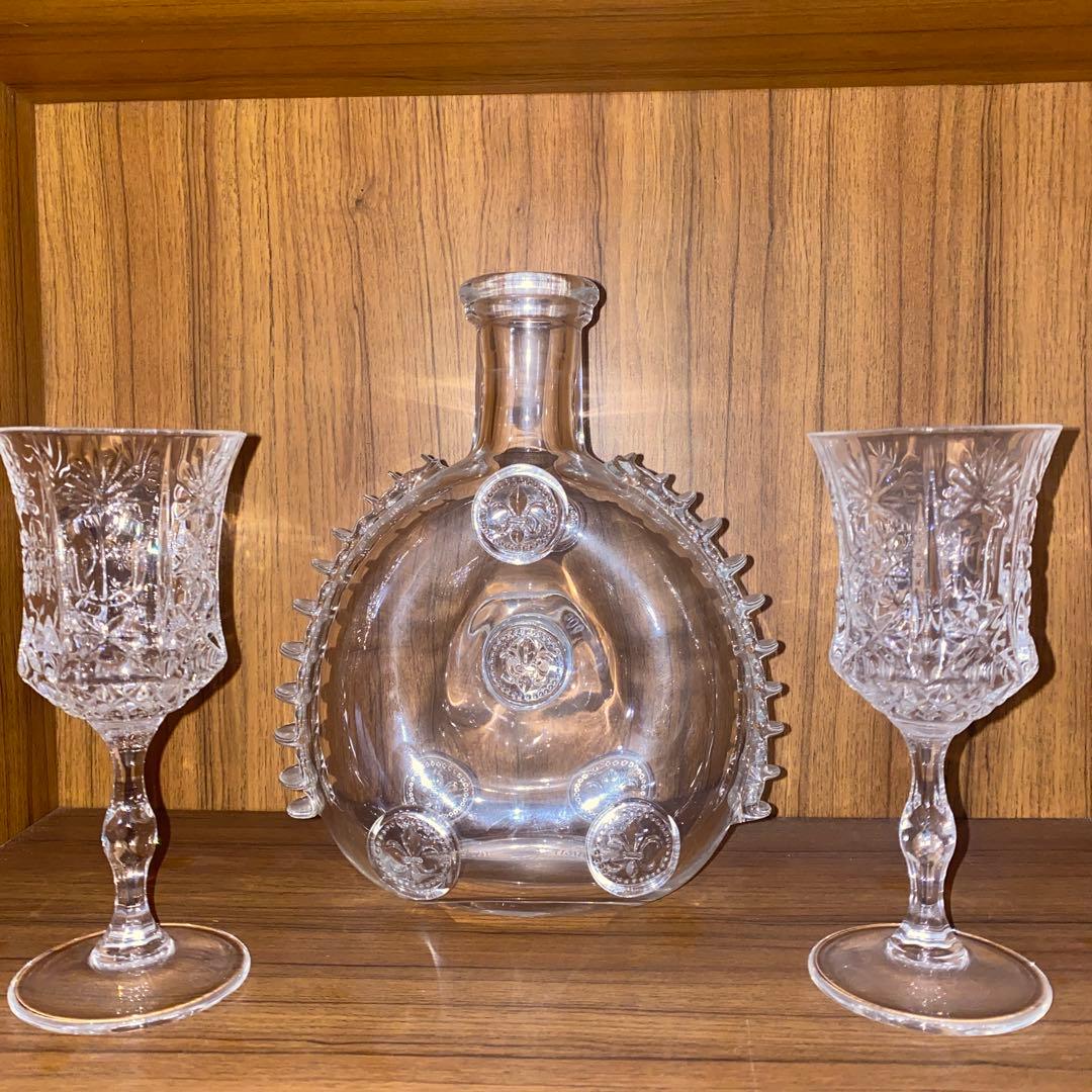 レミーマルタン ルイ13世 空ボトル（バカラ製）＋クリスタルグラス2脚 セット