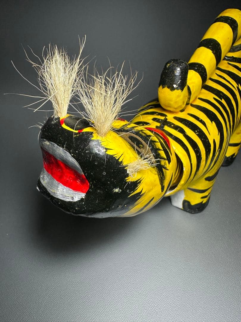 No.19 浜松張子　二橋加代　作　大型　虎　郷土玩具　首振り人形　共箱　栞