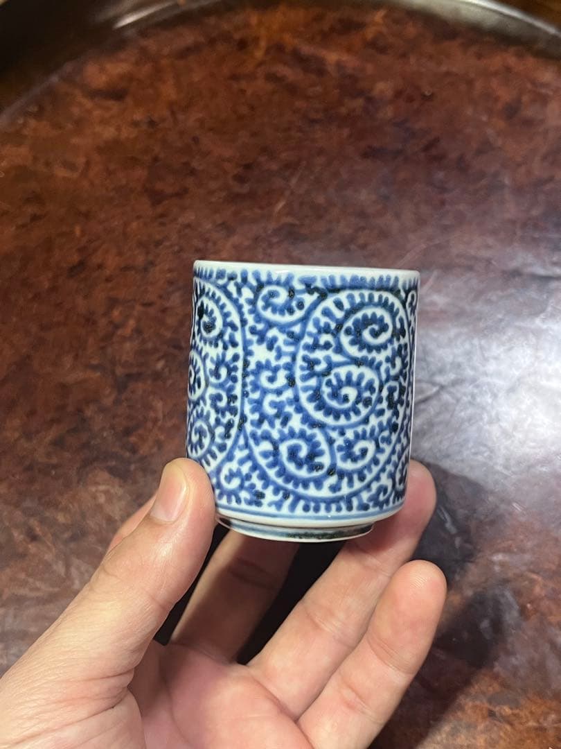 古伊万里　覗き猪口　のぞき猪口　蛸唐草　唐草　酒器　民藝　民芸　唐草　柿右衛門