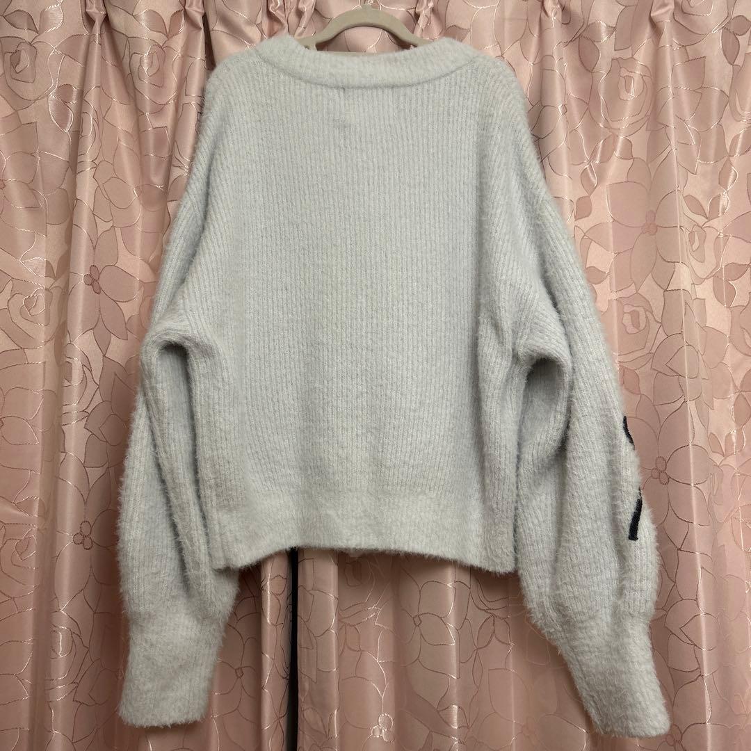 ジェラートピケ　gelatopique リボンフェザーカーディガン グレー