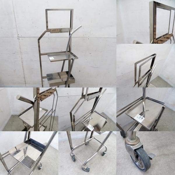 美品■ステンレスワゴン■縦型■業務用■インダストリアル■キャスター付■医療用