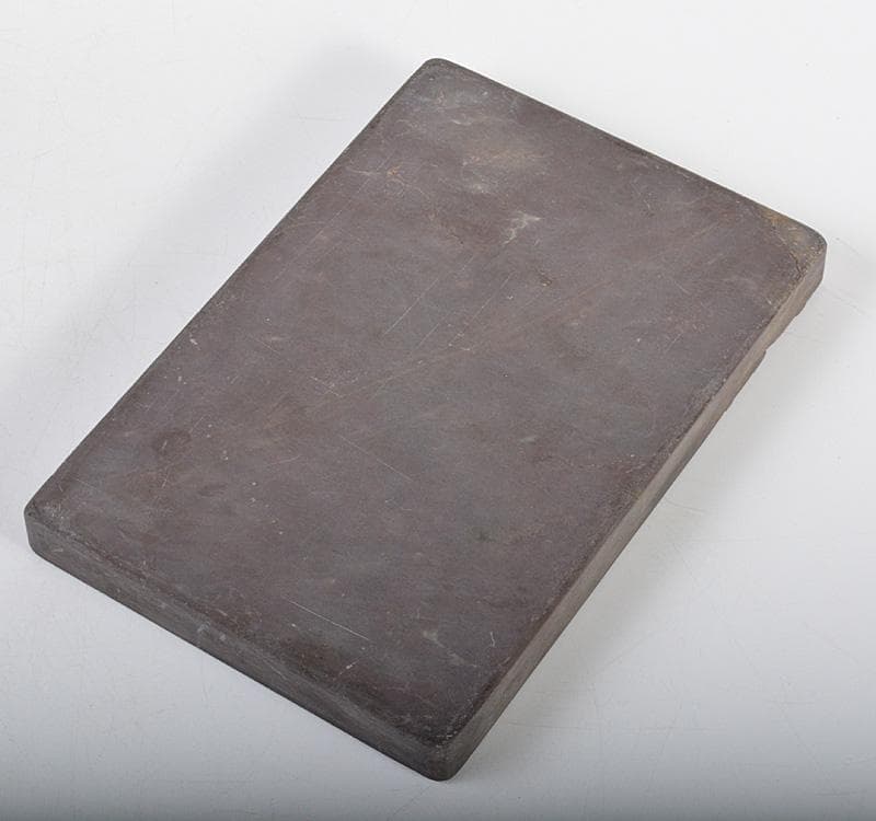 中国　書道具　蝙蝠刻　端渓硯　唐木箱付　F　R4557