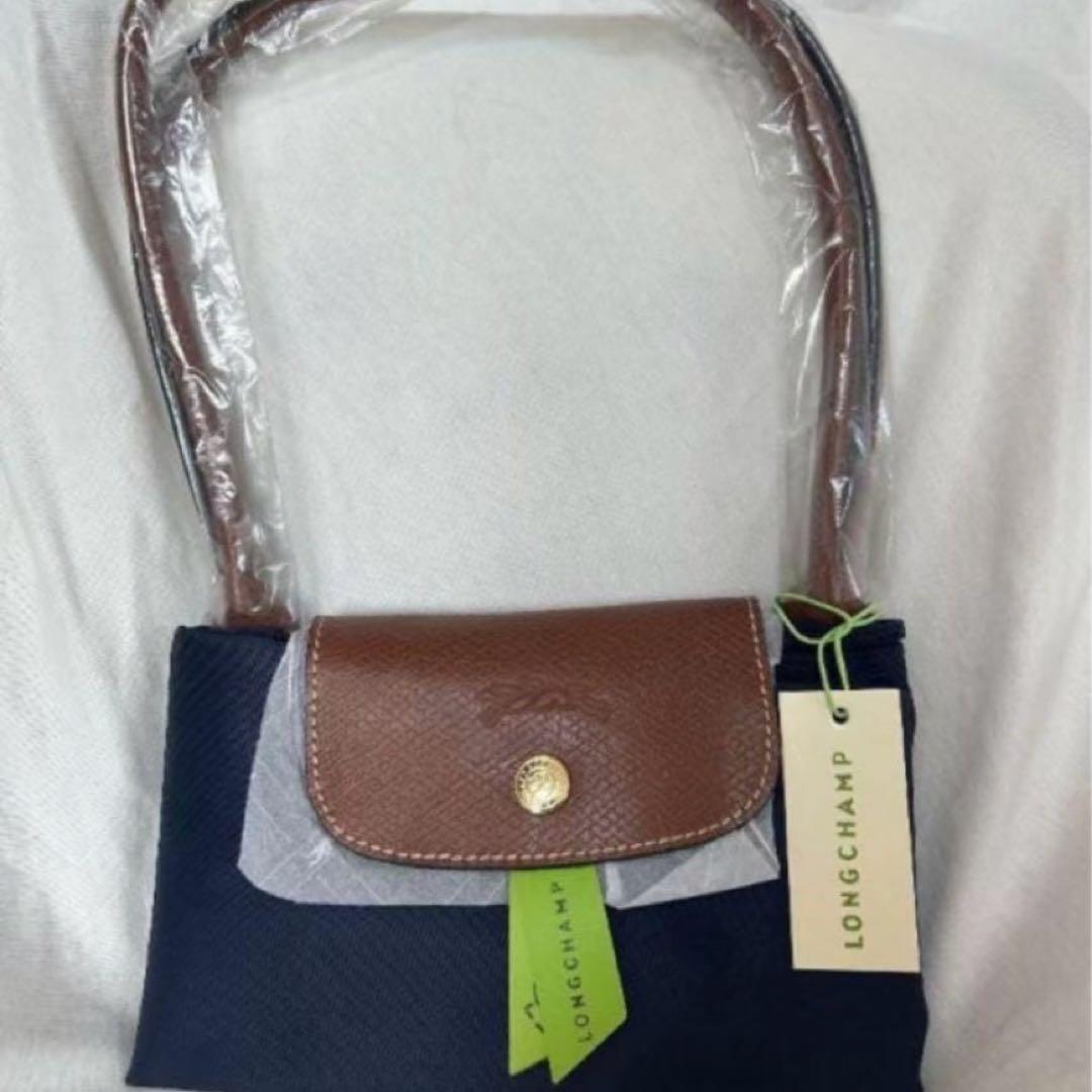 超人気 ロンシャン LONGCHAMP 折り畳みトートバッグ 大容量 ネイビーL