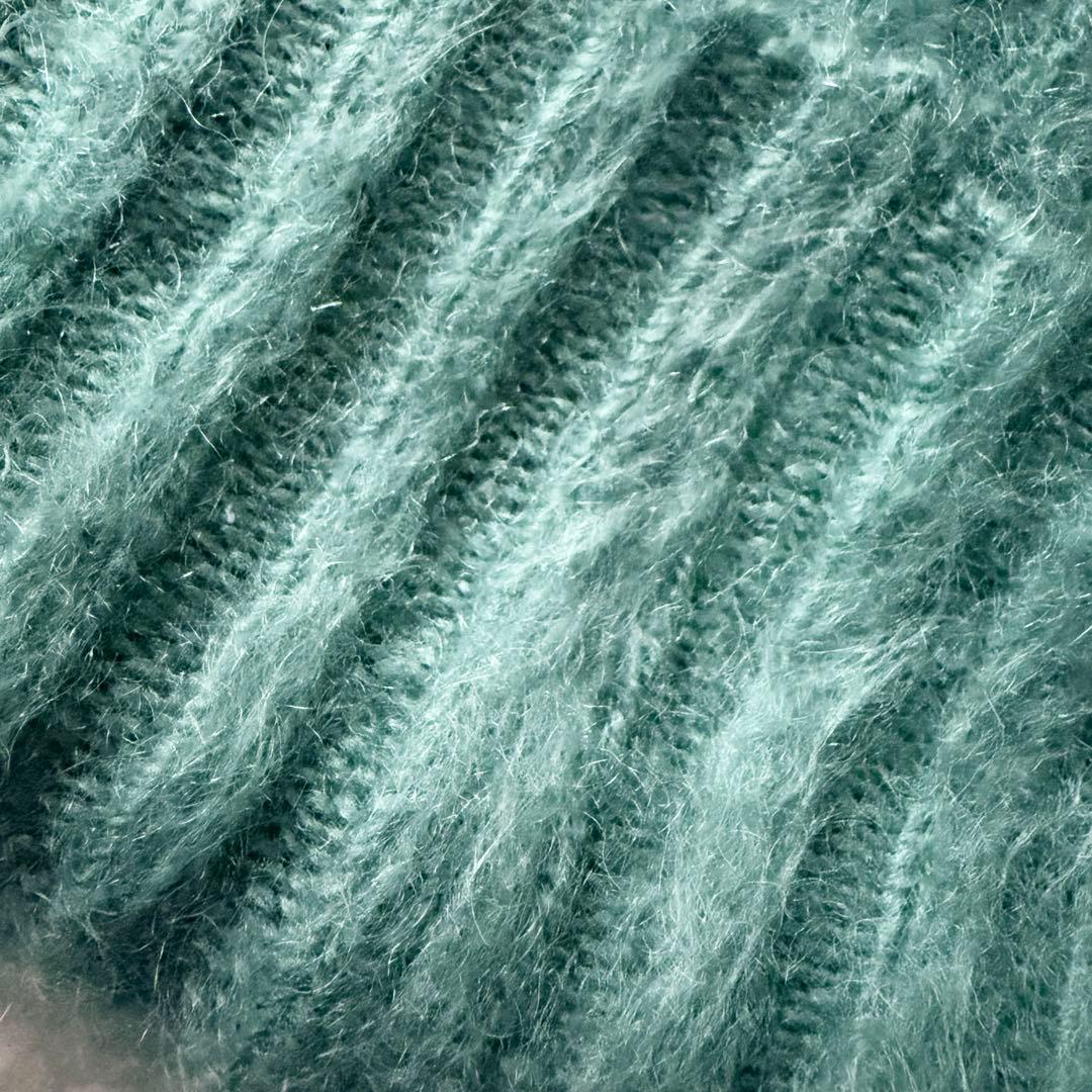 6162 【美品】 オーラリー 2023AW ニット帽 ウールモヘヤ グリーン