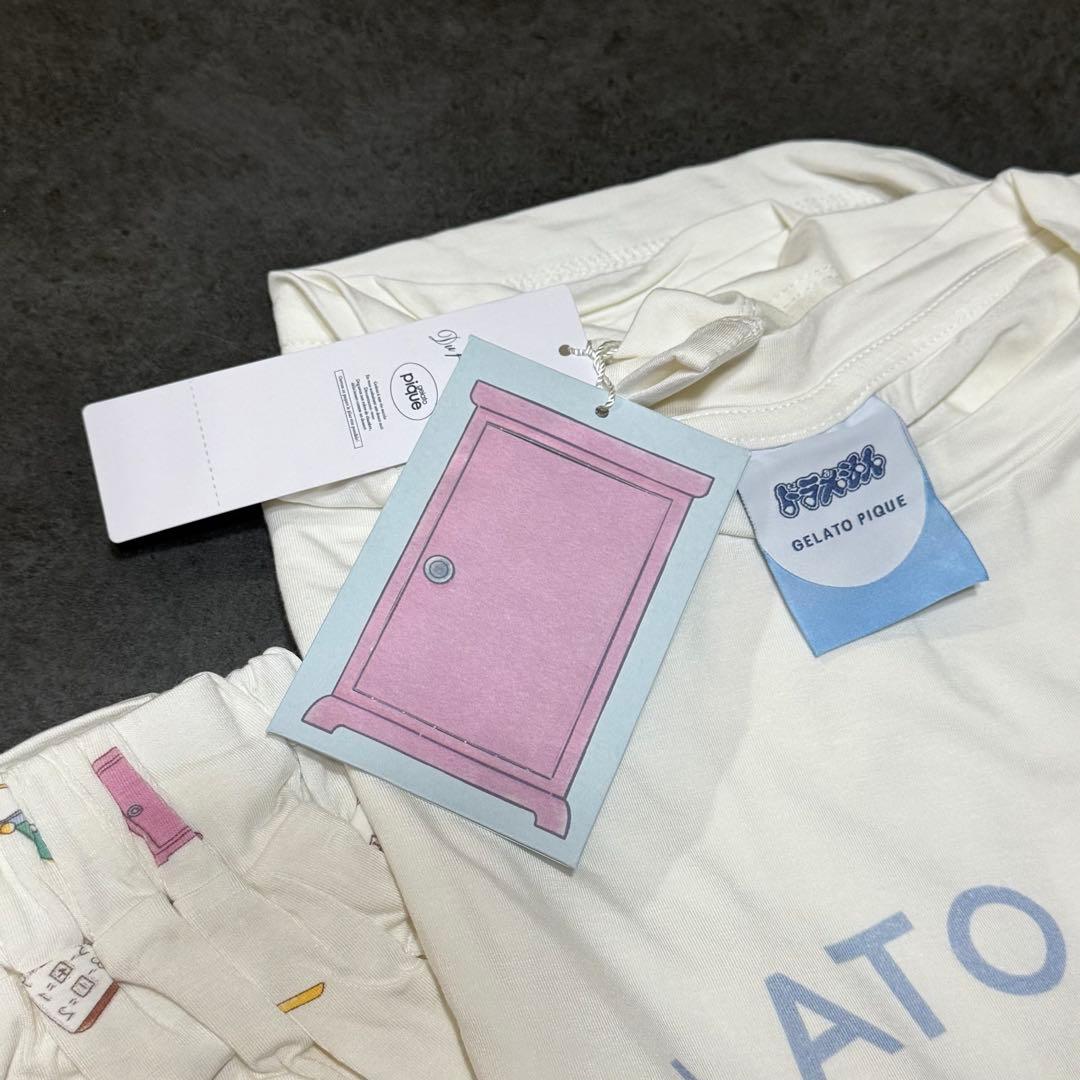 新品　ジェラートピケ　ドラえもん　オフホワイト　レディースパジャマ　上下セット