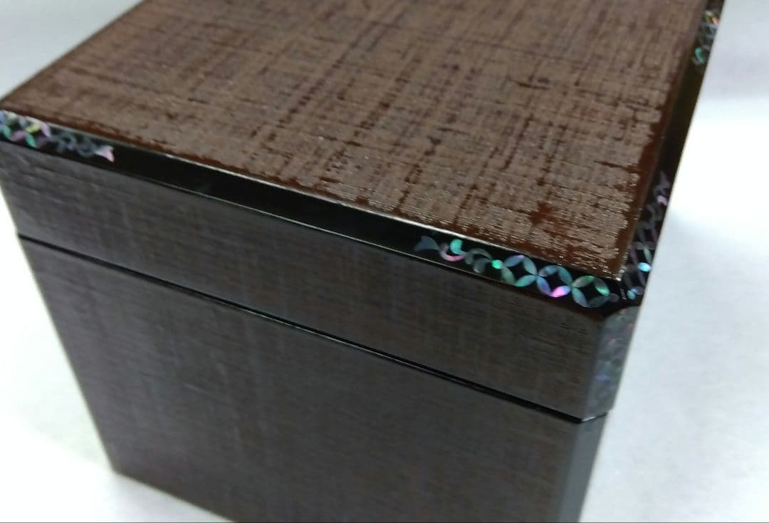 茶道具 茶箱 布摺 青貝七宝唐草 平安 忠斎 共箱 棗 香合 茶筅筒