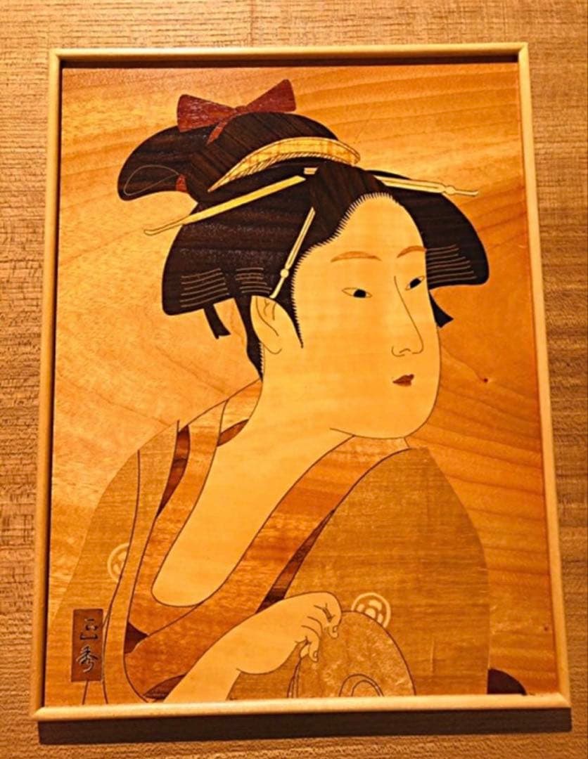 レトロ◆希少◆絵画◆木製 ◆歌舞伎⁉️女将⁉️かんざし/カンザシ／簪⁉️和装◆匠秀⁉️