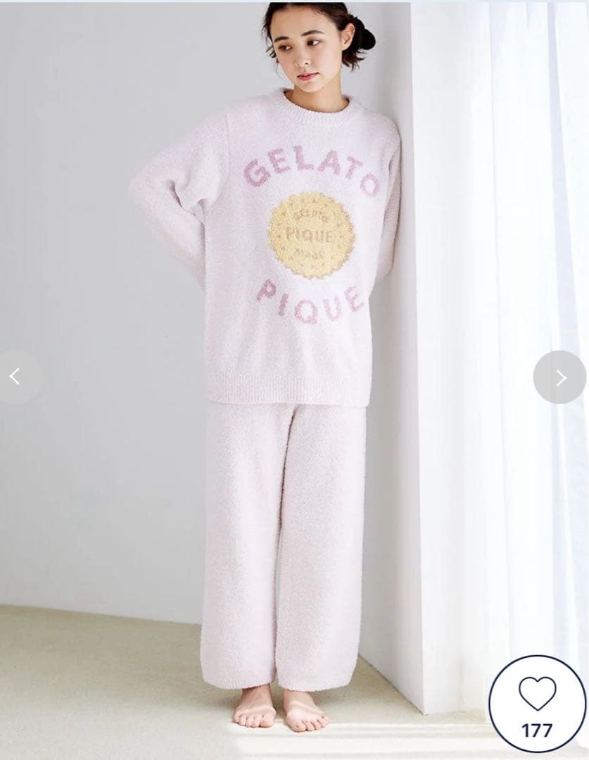 ジェラートピケ パウダービスケットジャガードプルオーバー&ロングパンツ