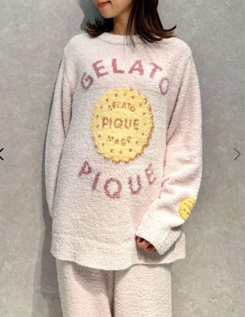 ジェラートピケ パウダービスケットジャガードプルオーバー&ロングパンツ