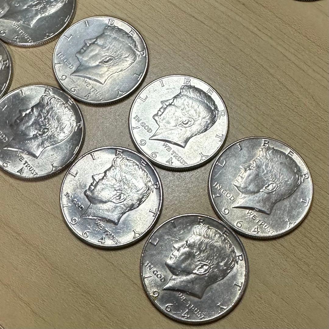 ケネディ ハーフダラー 1964年 10枚 銀貨 シルバー 銀品位90 a