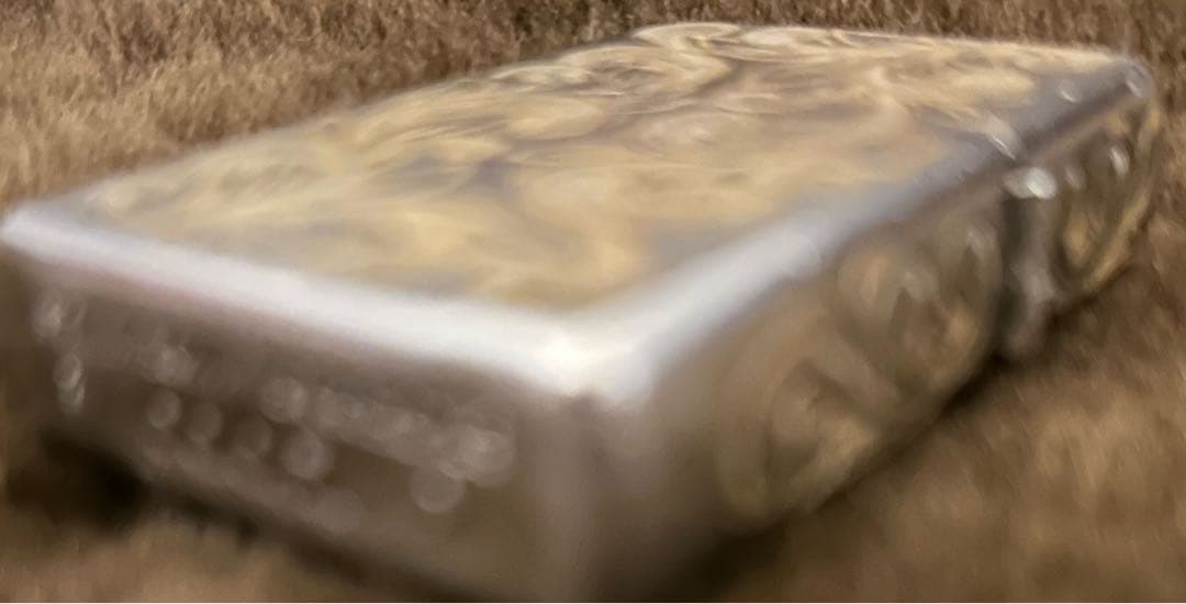 5面手彫りのアメリカ製ZIPPO ライター　真鍮に銀