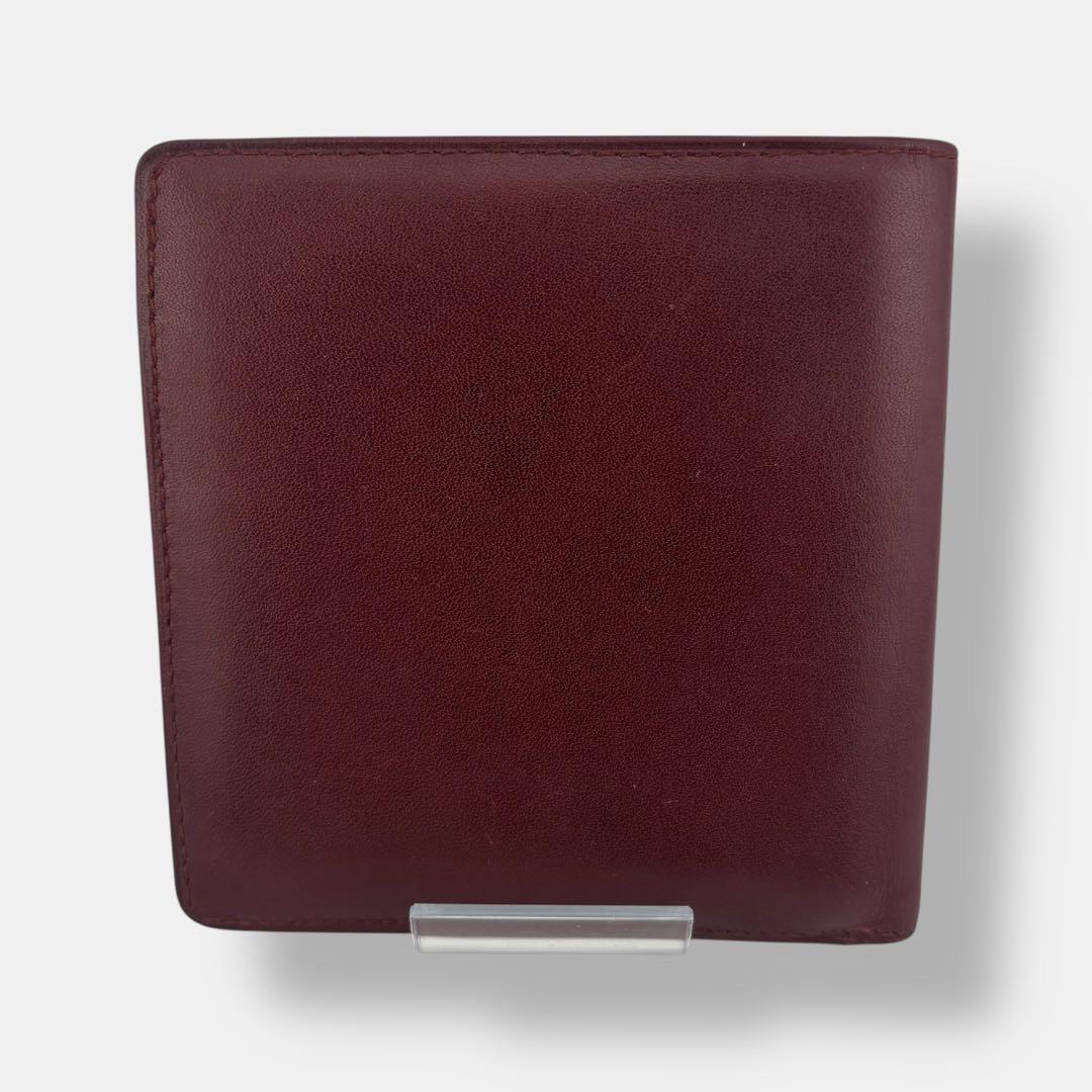 美品 付属品完備 カルティエ 二つ折り財布 マストライン レザー ボルドー 貴重