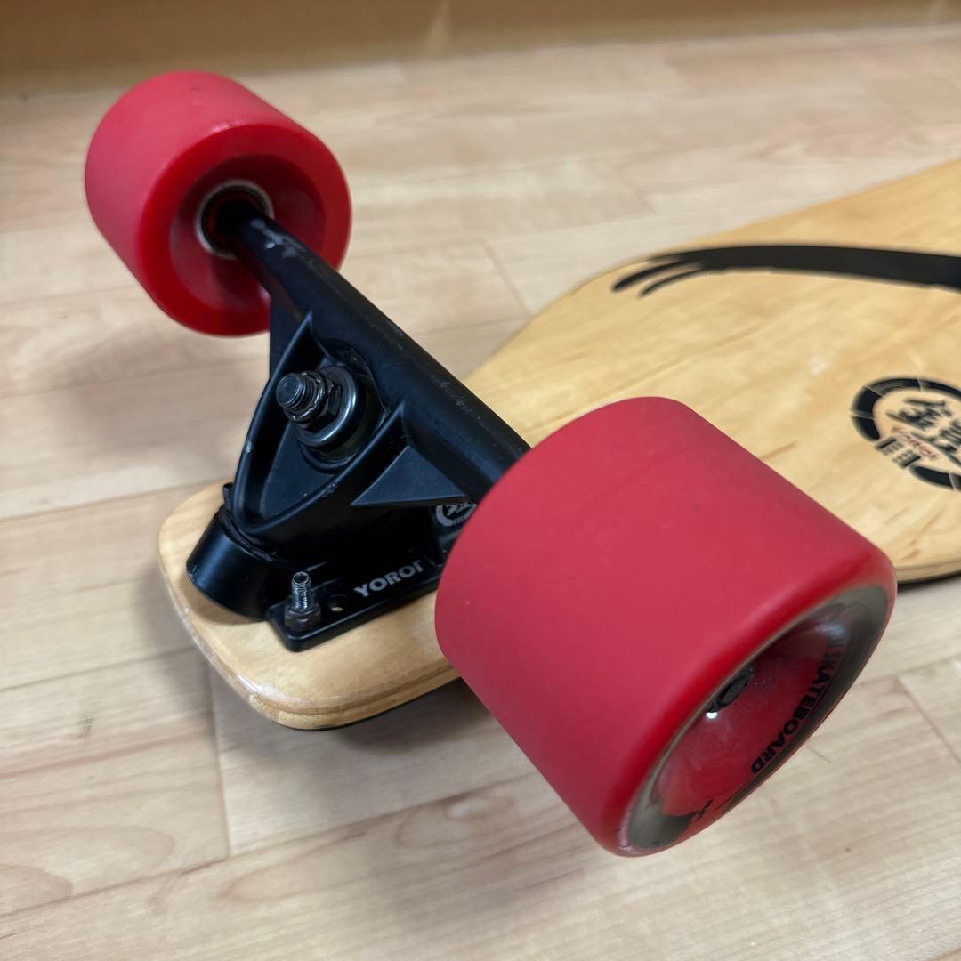YOROI SKATEBOARD 木目調デッキ 赤ウィール