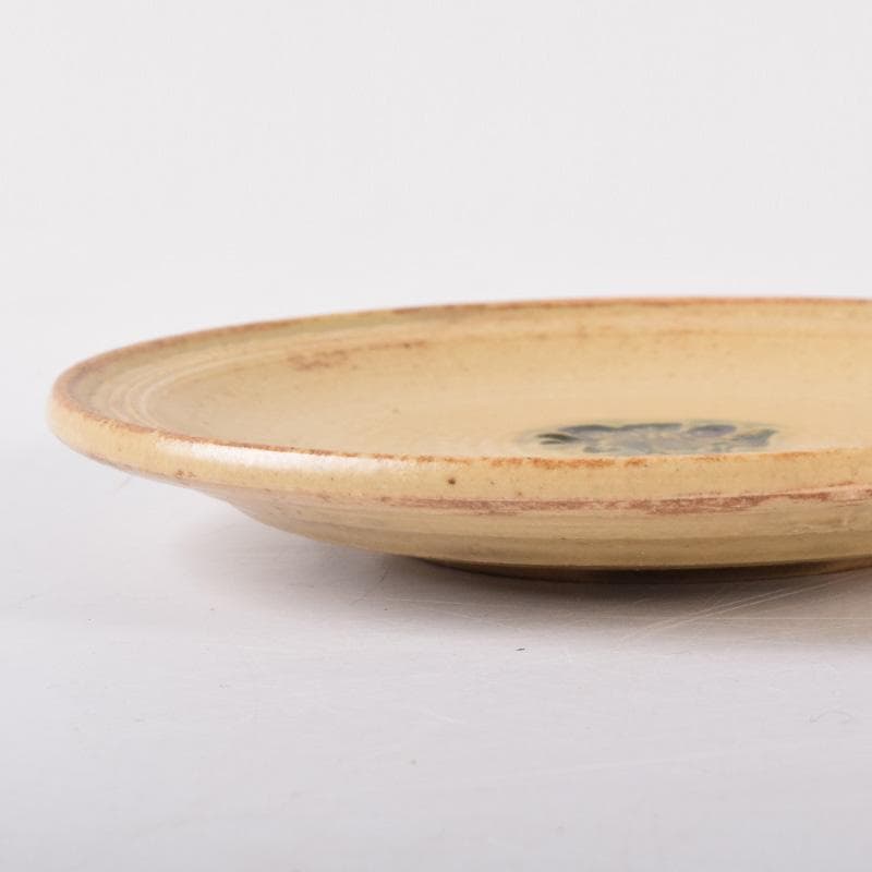 和食器　黄瀬戸　加藤春二作　桐文　銘々皿　六客　共箱　C　7435