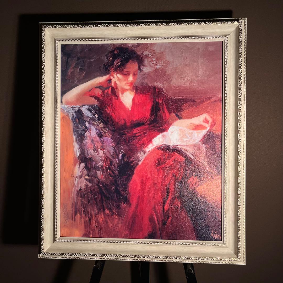 キャンバス プリントアート 本を読む人 額付き 絵画 インテリア