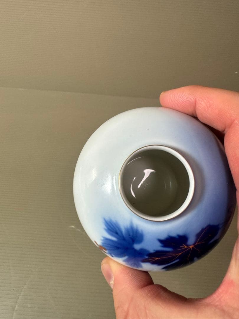 2899 深川製磁　葡萄瑠璃　小花瓶　未使用