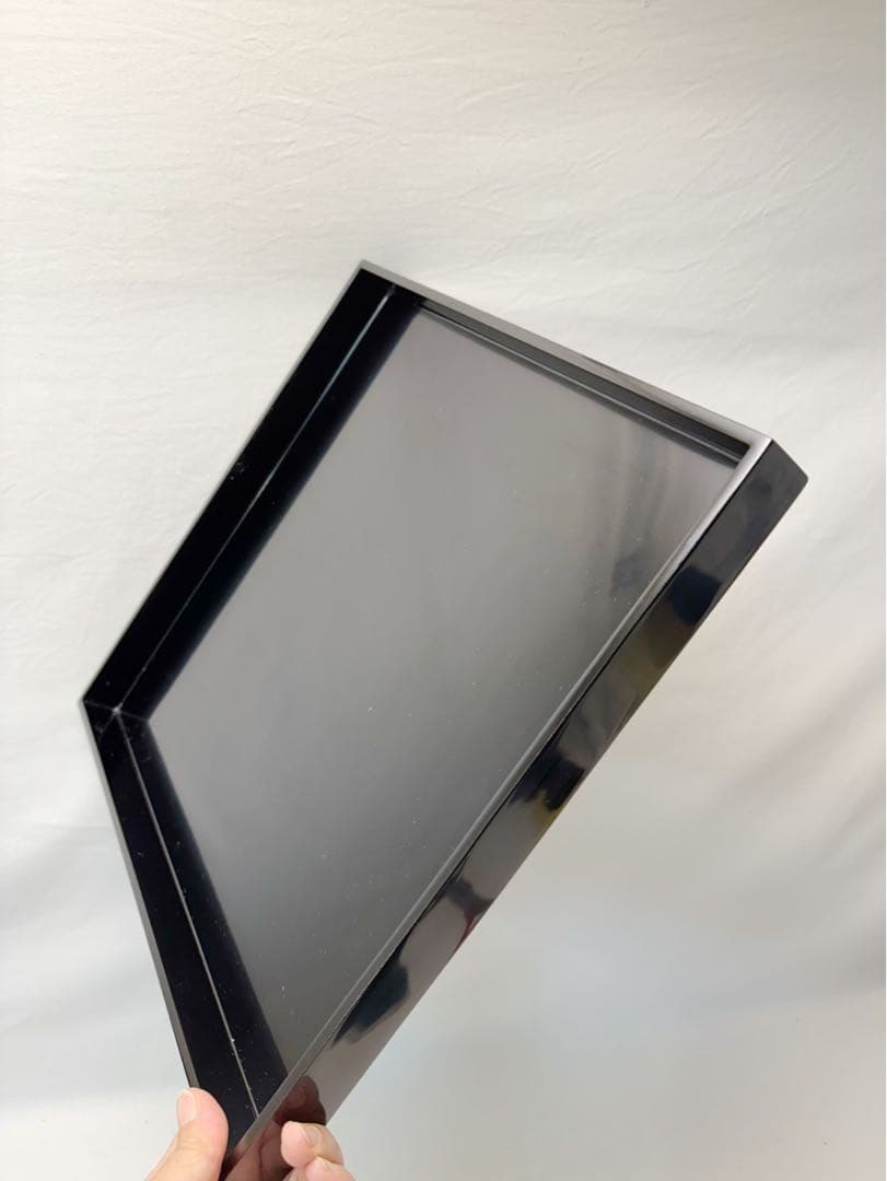 ほぼ未使用 懐石道具 木製黒真塗 四方膳 会席膳 平膳 5客揃 角膳 銘々盆