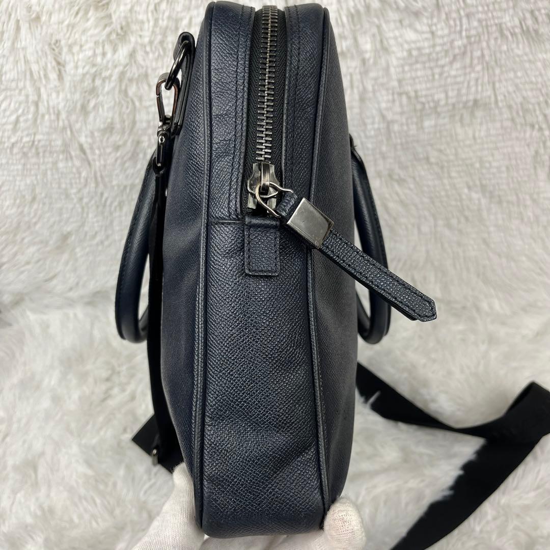 BURBERRY ビジネスバッグ　2way オールレザー　ネイビー