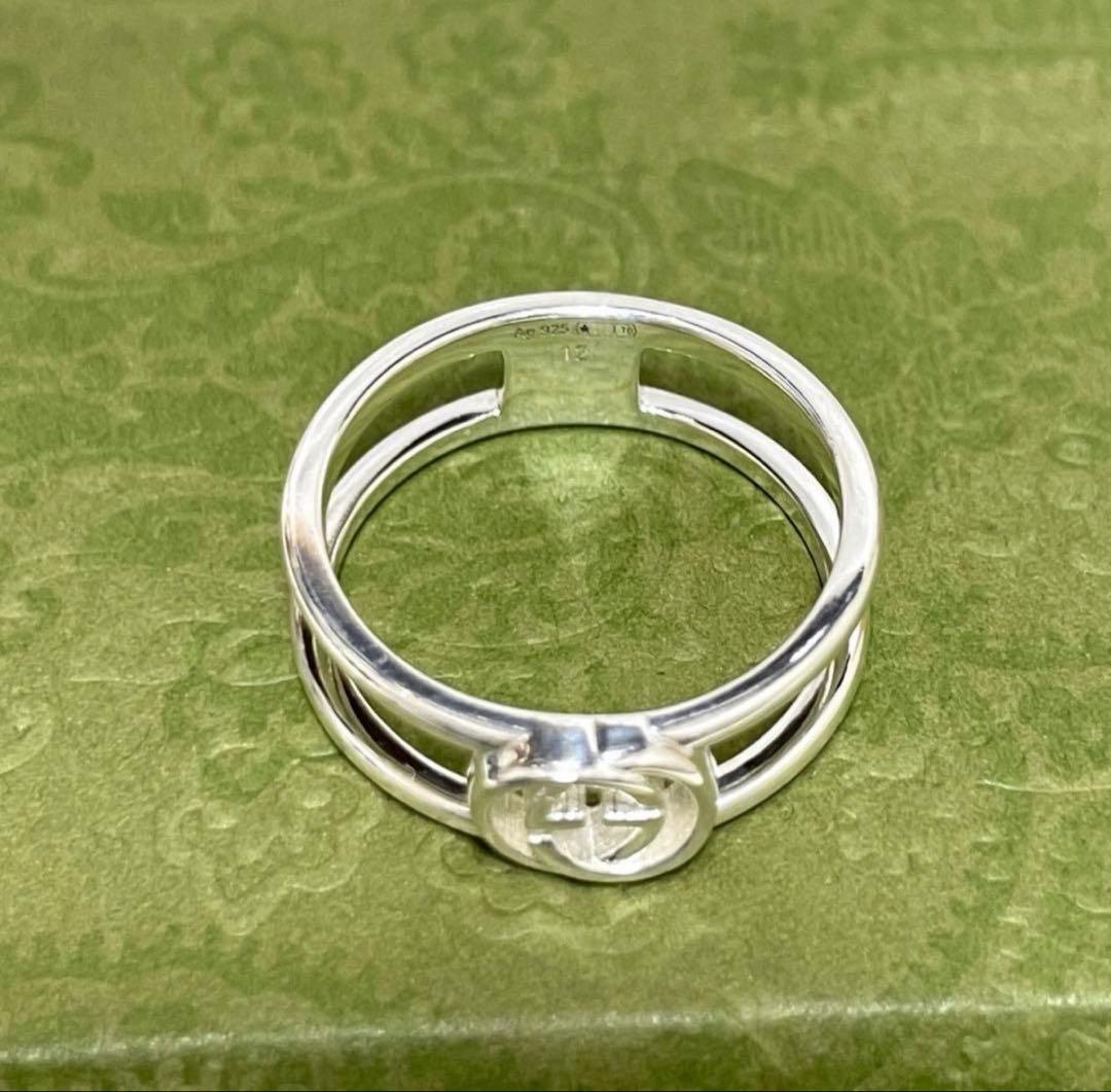 s*o様 【美品】GUCCI グッチ インターロッキングGリング スリム 12号