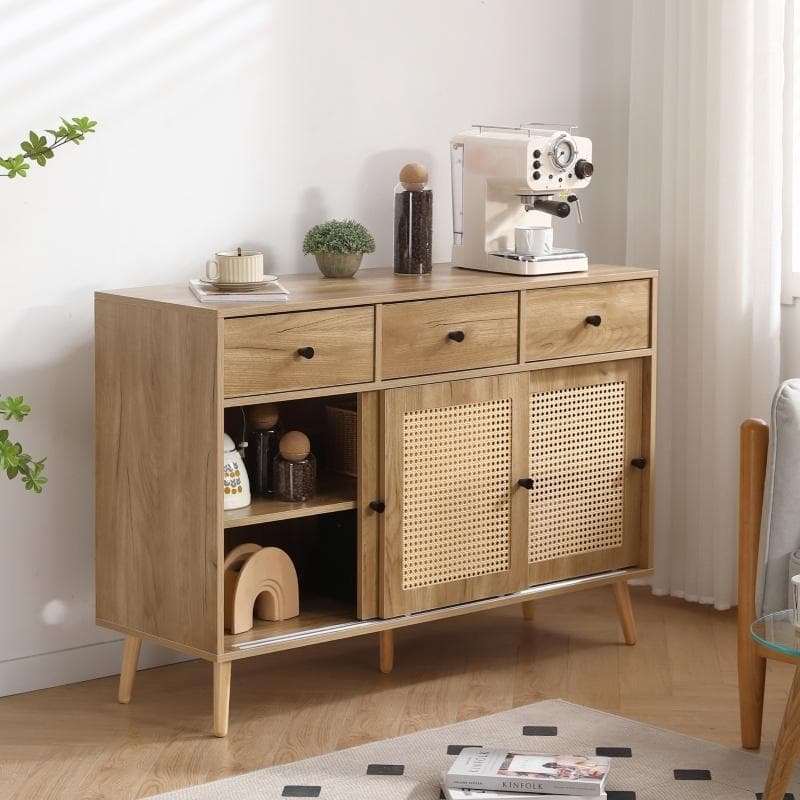 春分セール！大容量キャビネット サイドボード リビング収納オシャレNATURAL