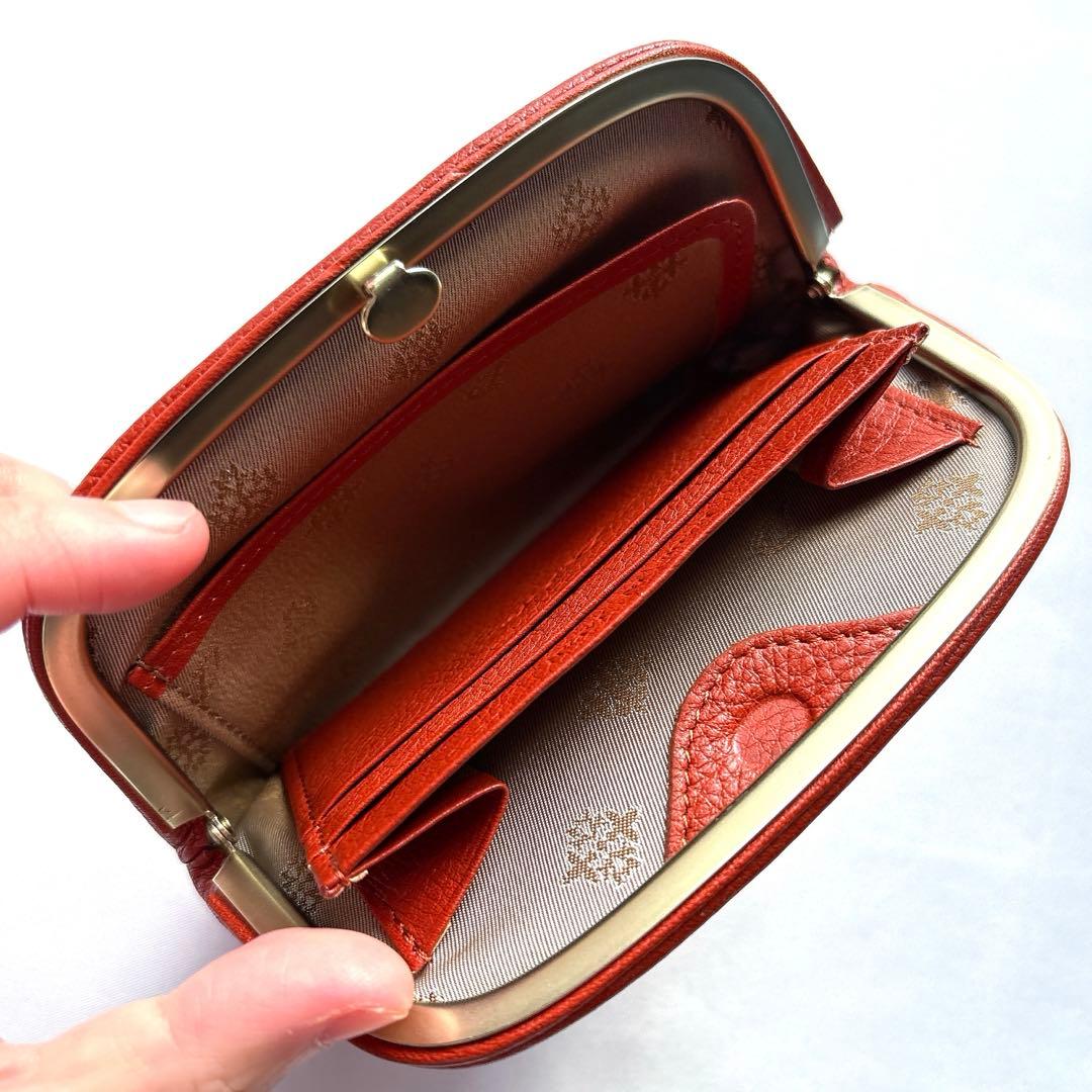 【新品同様】DAKOTA ダコタ グラツィア 天溝がま口 ケース オレンジ