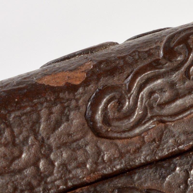 中国　漆塗　神獣文　四方箱　小物入　薬入　C　Ｒ5901